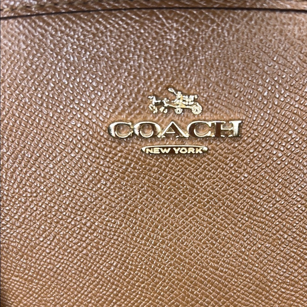 Coach Margot Carryall Crossbody Bag Pebbled Leather Brown Tote Satchel / Strap - Picture 11 of 17